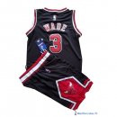 Maillot NBA Pas Cher Chicago Bulls Junior Dwyane Wade 3 Noir