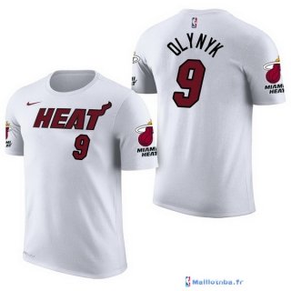 Maillot Manche Courte Miami Heat Kelly Olynyk 9 Blanc 2017/18