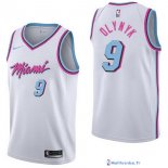 Maillot NBA Pas Cher Miami Heat Kelly Olynyk 9 Nike Blanc Ville 2017/18