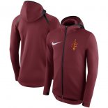 Cleveland Cavaliers Nike Red Showtime Therma Flex Performance Full-Zip Hoodie