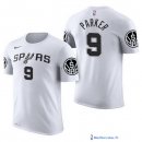 Maillot Manche Courte San Antonio Spurs Tony Parker 9 Blanc 2017/18