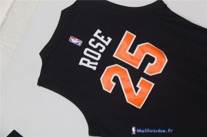 Maillot NBA Pas Cher New York Knicks Derrick Rose 25 Noir Orange