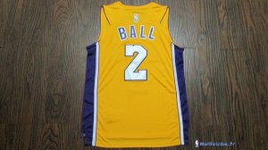 Maillot NBA Pas Cher Los Angeles Lakers Lonzo Ball 2 Jaune Icon 2017/18