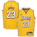 Preschool Los Angeles Lakers LeBron James Nike Yellow 2019/20 City Edition Replica Jersey