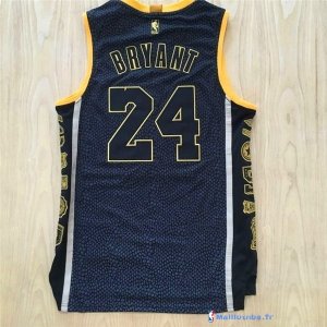 Maillot NBA Pas Cher Los Angeles Lakers 2016 Kobe Bryant 24 Noir Serpentina