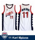 Maillot NBA Pas Cher USA 1996 Karl Malone 11 Blanc