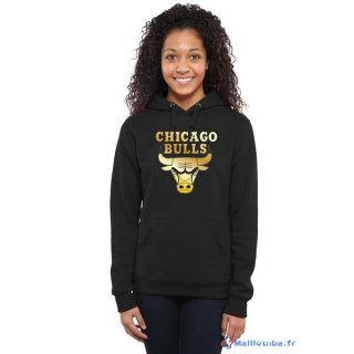 Survetement NBA Pas Cher Chicago Bulls Femme Noir Or