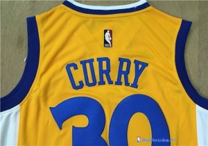 Maillot NBA Pas Cher Golden State Warriors Stephen Curry 30 Jaune