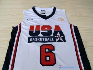 Maillot NBA Pas Cher USA 1992 James 6 Blanc