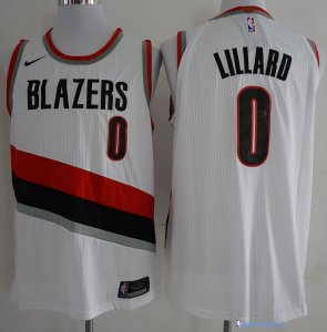 Maillot NBA Pas Cher Portland Trail Blazers Damian Lillard 0 Blanc Association 2017/18