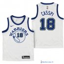 Maillot NBA Pas Cher Golden State Warriors Junior Omri Casspi 18 Nike Retro Blanc 2017/18