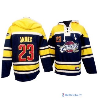 Survetement NBA Pas Cher Cleveland Cavaliers Lebron James 23 Noir Jaune