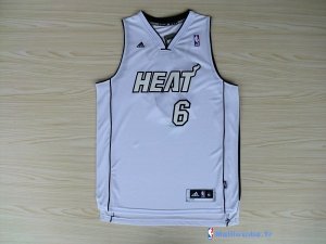 Maillot NBA Pas Cher Miami Heat LeBron James 6 Blanc