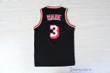 Maillot NBA Pas Cher Miami Heat Dwyane Wade 3 Retro Noir