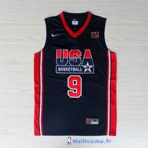 Maillot NBA Pas Cher USA 1992 Jordan 9 Noir