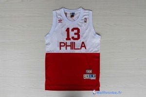 Maillot NBA Pas Cher Philadelphia Sixers Wilt Chamberlain 13 Rouge Blanc