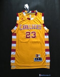 Maillot NBA Pas Cher Cleveland Cavaliers LeBron James 23 Jaune Dentelle