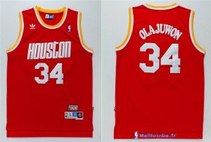 Maillot NBA Pas Cher Houston Rockets Hakeem Abdul Olajuwon 34 Rouge