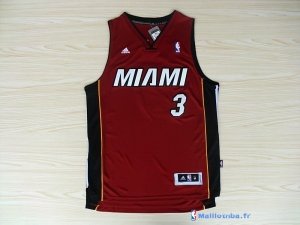 Maillot NBA Pas Cher Miami Heat Dwyane Wade 3 Rouge Noir