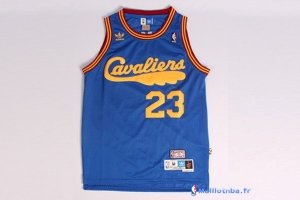 Maillot NBA Pas Cher Cleveland Cavaliers LeBron James 23 Retro Bleu