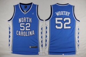 Maillot NCAA Pas Cher North Carolina James Worthy 52 Bleu