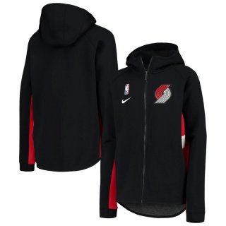Portland Trail Blazers Nike Black Team Logo Showtime Performance Raglan Full-Zip Hoodie