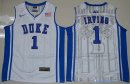 Maillot NCAA Pas Cher Duke Kyrie Irving 1 Blanc Bleu