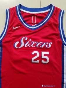 Maillot NBA Pas Cher Philadelphia Sixers Junior Ben Simmons 25 Rouge Statement 2017/18
