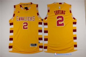 Maillot NBA Pas Cher Cleveland Cavaliers Kyrie Irving 2 Jaune Dentelle