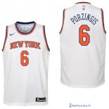 Maillot NBA Pas Cher New York Knicks Junior Kristaps Porzingis 6 Blanc Association 2017/18