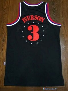 Maillot NBA Pas Cher Philadelphia Sixers Allen Iverson 3 6 Retro Noir