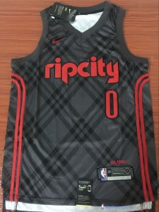 Maillot NBA Pas Cher Portland Trail Blazers Damian Lillard 0 Nike Noir Ville 2017/18