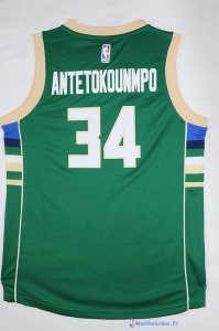 Maillot NBA Pas Cher Milwaukee Bucks Junior Giannis Antetokounmpo 34 Vert