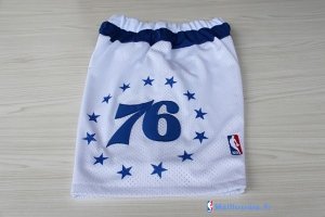 Pantalon NBA Pas Cher Philadelphia Sixers Retro Blanc