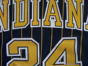 Maillot NBA Pas Cher Indiana Pacers Paul George 24 Bleu Bande