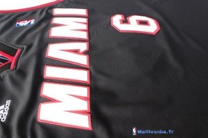 Maillot NBA Pas Cher Miami Heat LeBron James 6 Noir Rouge