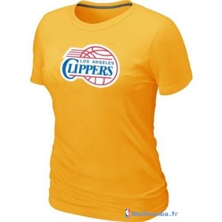 T-Shirt NBA Pas Cher Femme Los Angeles Clippers Jaune