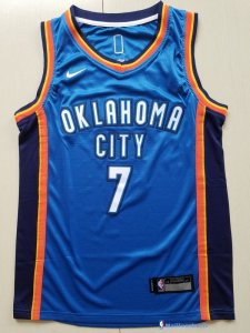 Maillot NBA Pas Cher Oklahoma City Thunder Junior Carmelo Anthony 7 Bleu Icon 2017/18