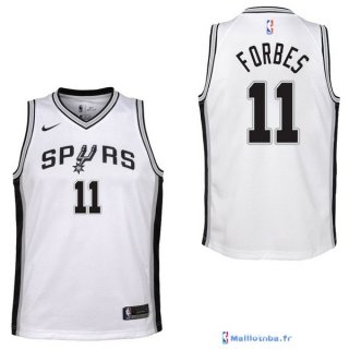 Maillot NBA Pas Cher San Antonio Spurs Junior Bryn Forbes 11 Blanc Association 2017/18