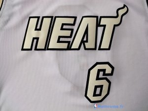 Maillot NBA Pas Cher Miami Heat LeBron James 6 Blanc