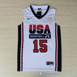 Maillot NBA Pas Cher USA 1992 Anthony 15 Blanc