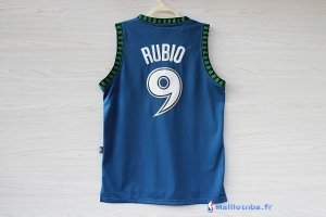 Maillot NBA Pas Cher Minnesota Timberwolves Ricky Rubio 9 Retro Bleu