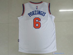 Maillot NBA Pas Cher New York Knicks Junior Kristaps Porzingis 6 Blanc