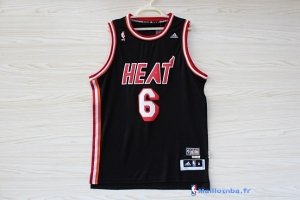 Maillot NBA Pas Cher Miami Heat LeBron James 6 Retro Noir