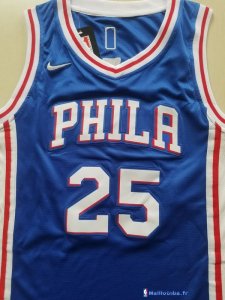 Maillot NBA Pas Cher Philadelphia Sixers Junior Ben Simmons 25 Bleu Icon 2017/18