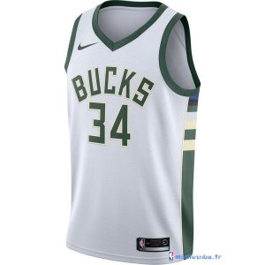 Maillot NBA Pas Cher Milwaukee Bucks Giannis Antetokounmpo 34 Blanc Association 2017/18