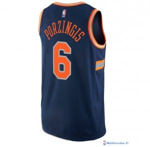 Maillot NBA Pas Cher New York Knicks Kristaps Porzingis 6 Nike Bleu Ville 2017/18