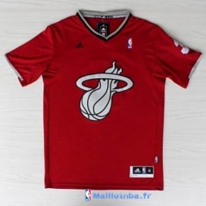 Maillot NBA Pas Cher Noël Miami Heat Rouge Wade 3