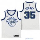 Maillot NBA Pas Cher Golden State Warriors Junior Kevin Durant 35 Nike Retro Blanc 2017/18