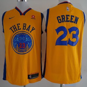 Maillot NBA Pas Cher Golden State Warriors Draymond Green 23 Jaune Ville 2017/18